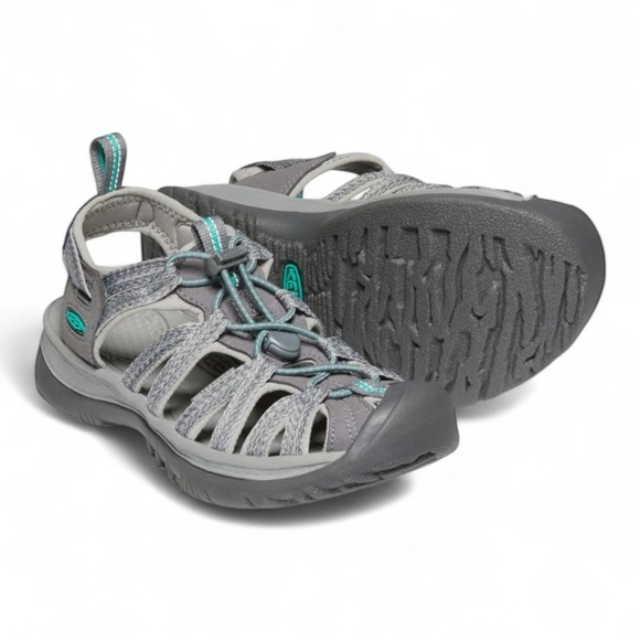 Keen Whisper Sandals in Medium Grey/Peacock Green NIB - Picture 1 of 10